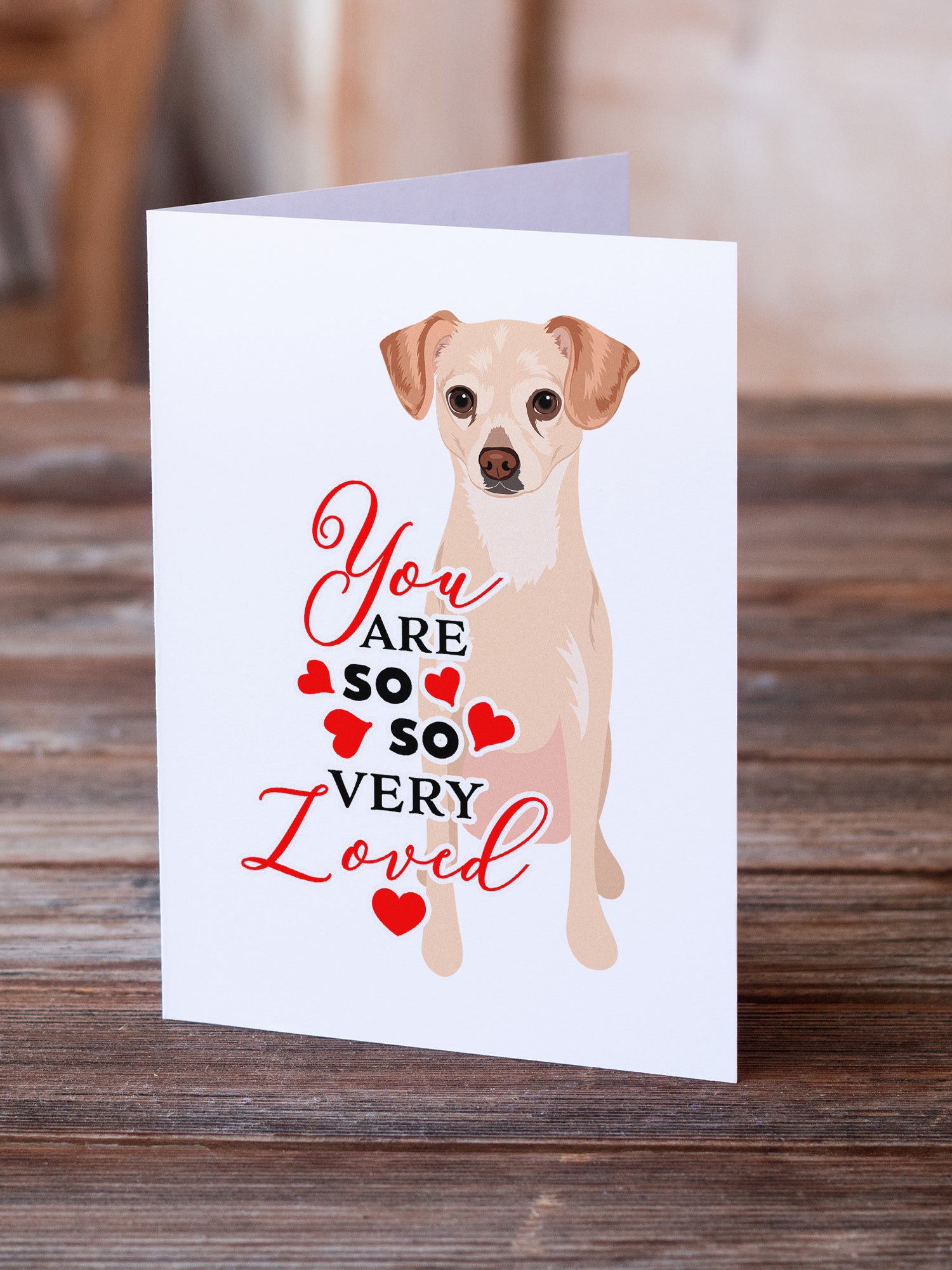 Chihuahua Cream so Loved Greeting Cards and Envelopes Pack of 8 - the-store.com