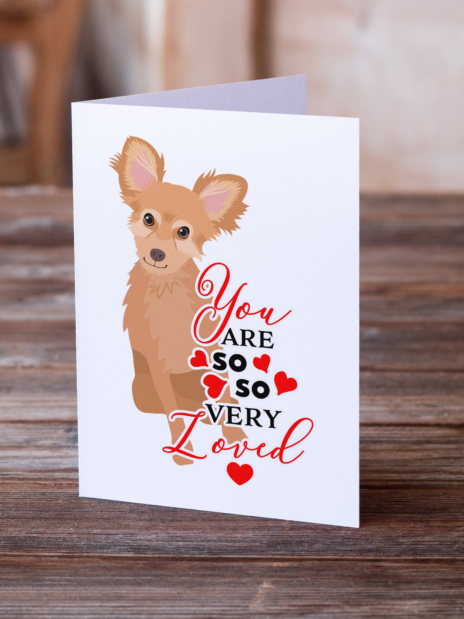 Chihuahua Fawn so Loved Greeting Cards and Envelopes Pack of 8 - the-store.com