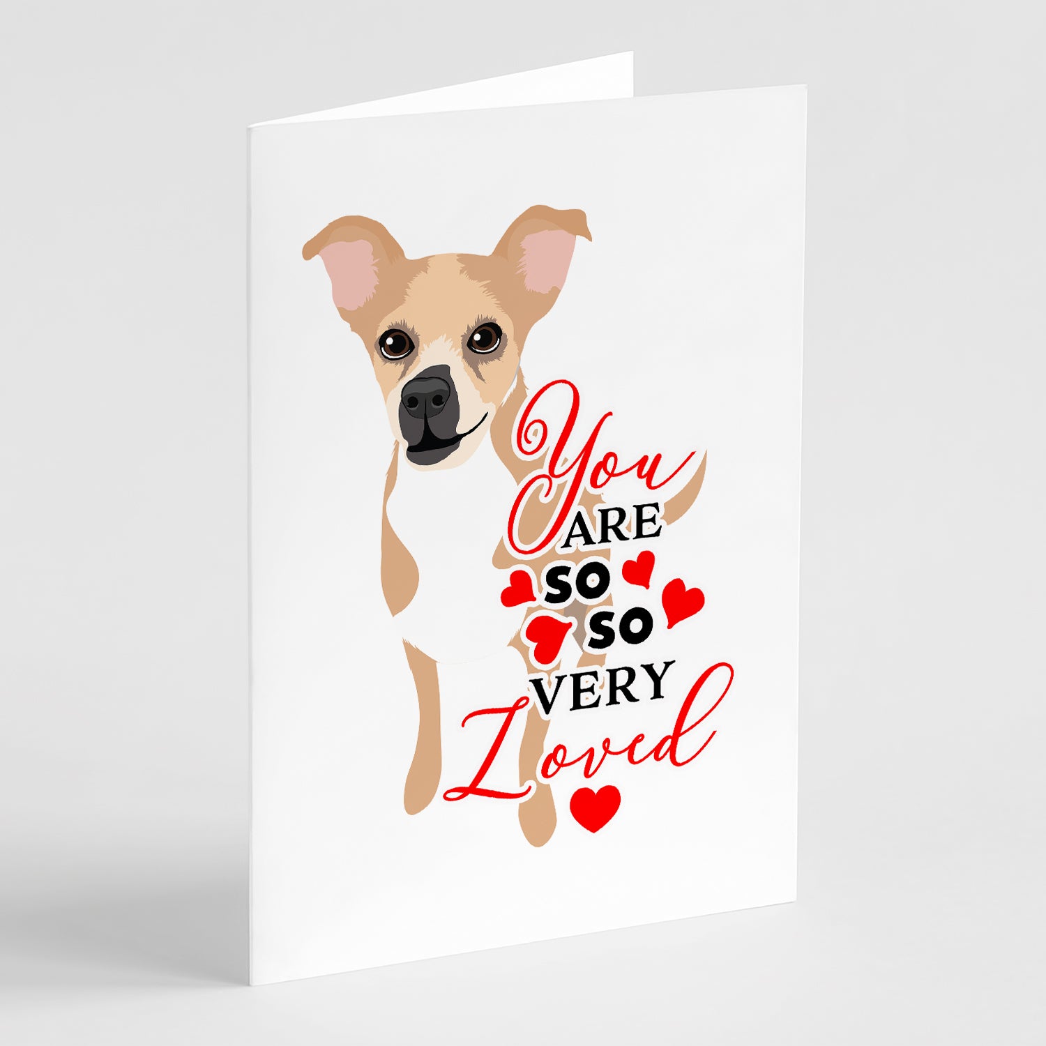 Buy this Chihuahua Gold and White so Loved Greeting Cards and Envelopes Pack of 8