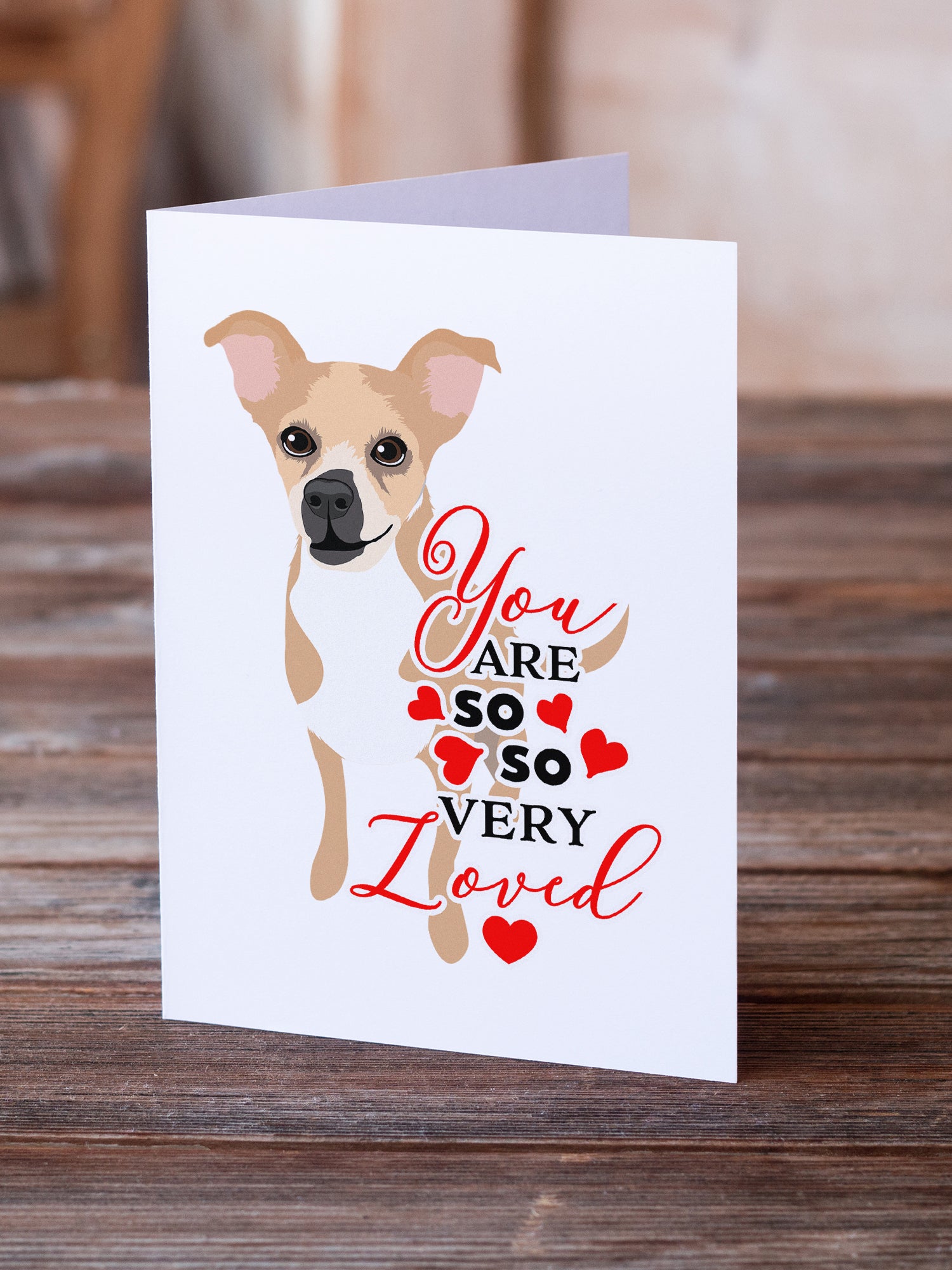 Chihuahua Gold and White so Loved Greeting Cards and Envelopes Pack of 8 - the-store.com