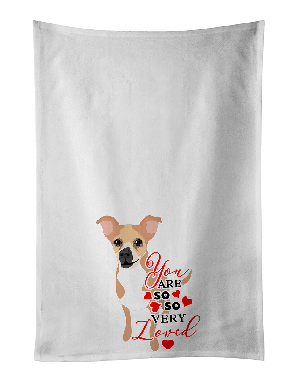 Buy this Chihuahua Gold and White so Loved White Kitchen Towel Set of 2