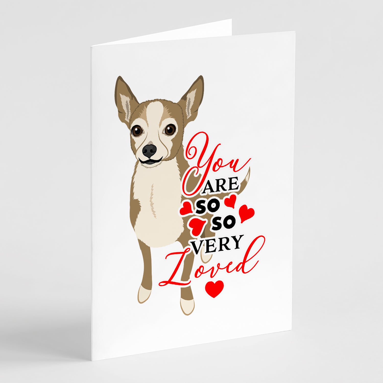 Buy this Chihuahua Silver and Tan so Loved Greeting Cards and Envelopes Pack of 8