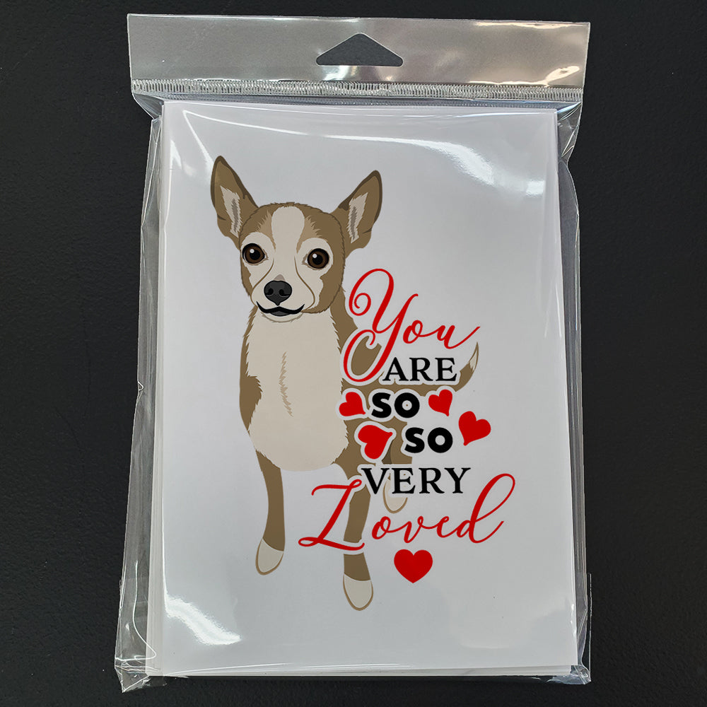 Chihuahua Silver and Tan so Loved Greeting Cards and Envelopes Pack of 8 - the-store.com