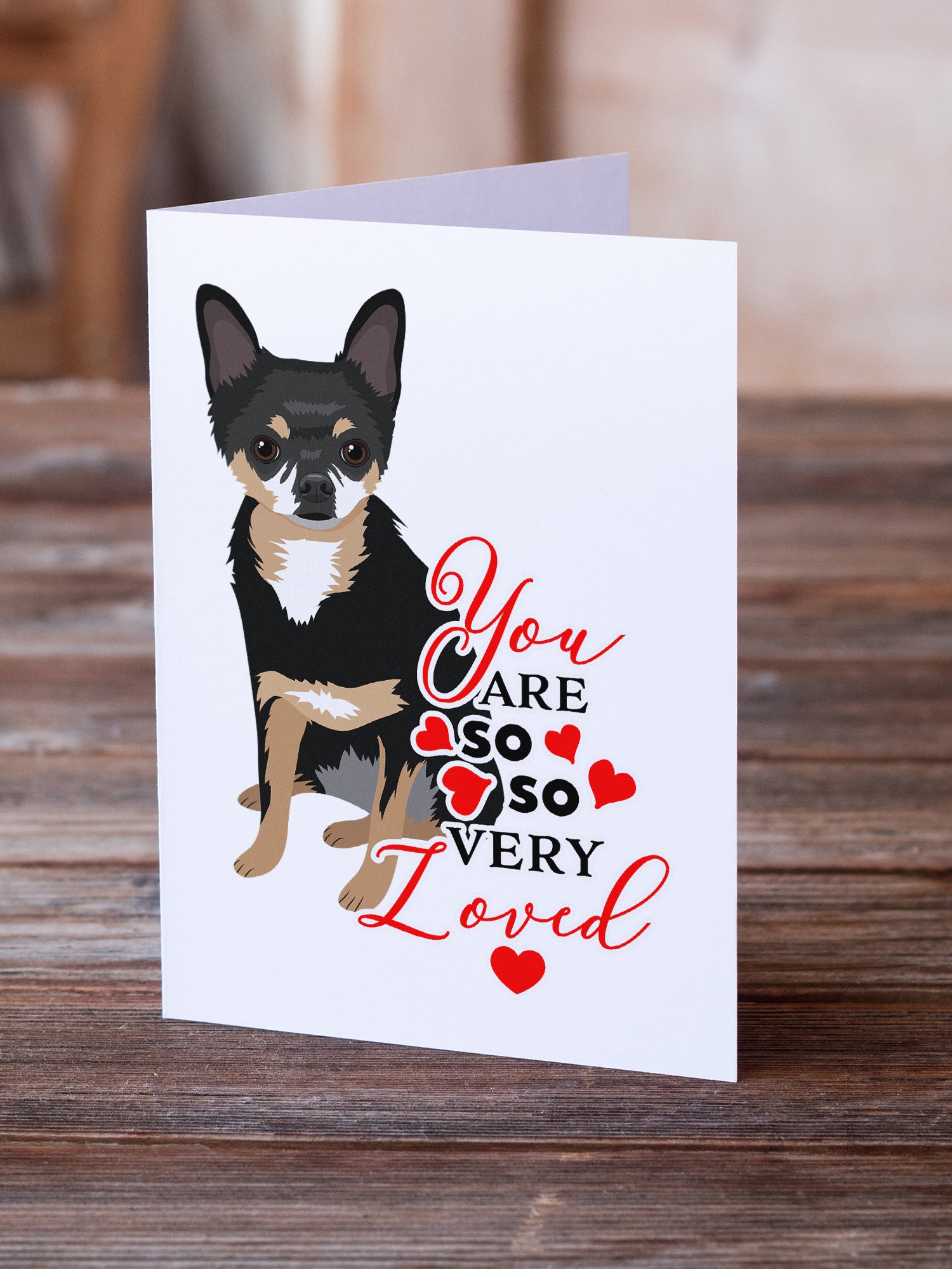Chihuahua Tricolor #2 so Loved Greeting Cards and Envelopes Pack of 8 - the-store.com