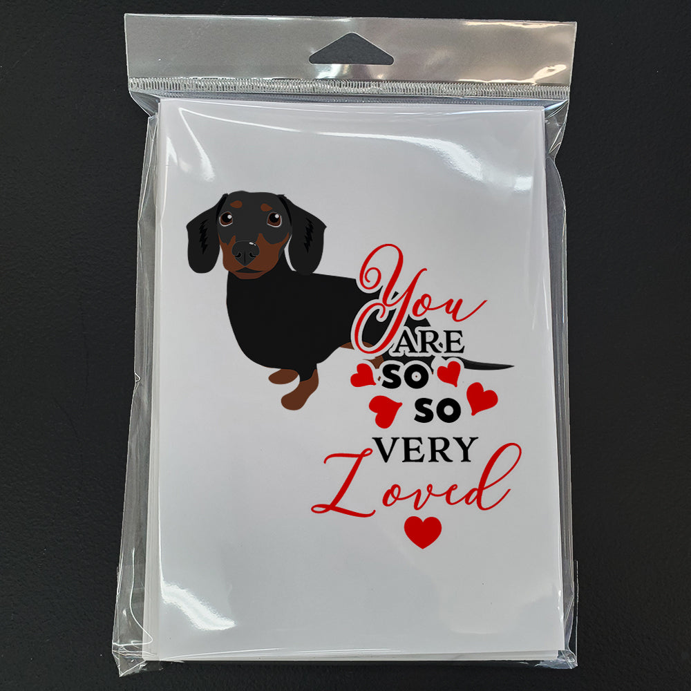 Dachshund Black and Tan #1so Loved Greeting Cards and Envelopes Pack of 8 - the-store.com