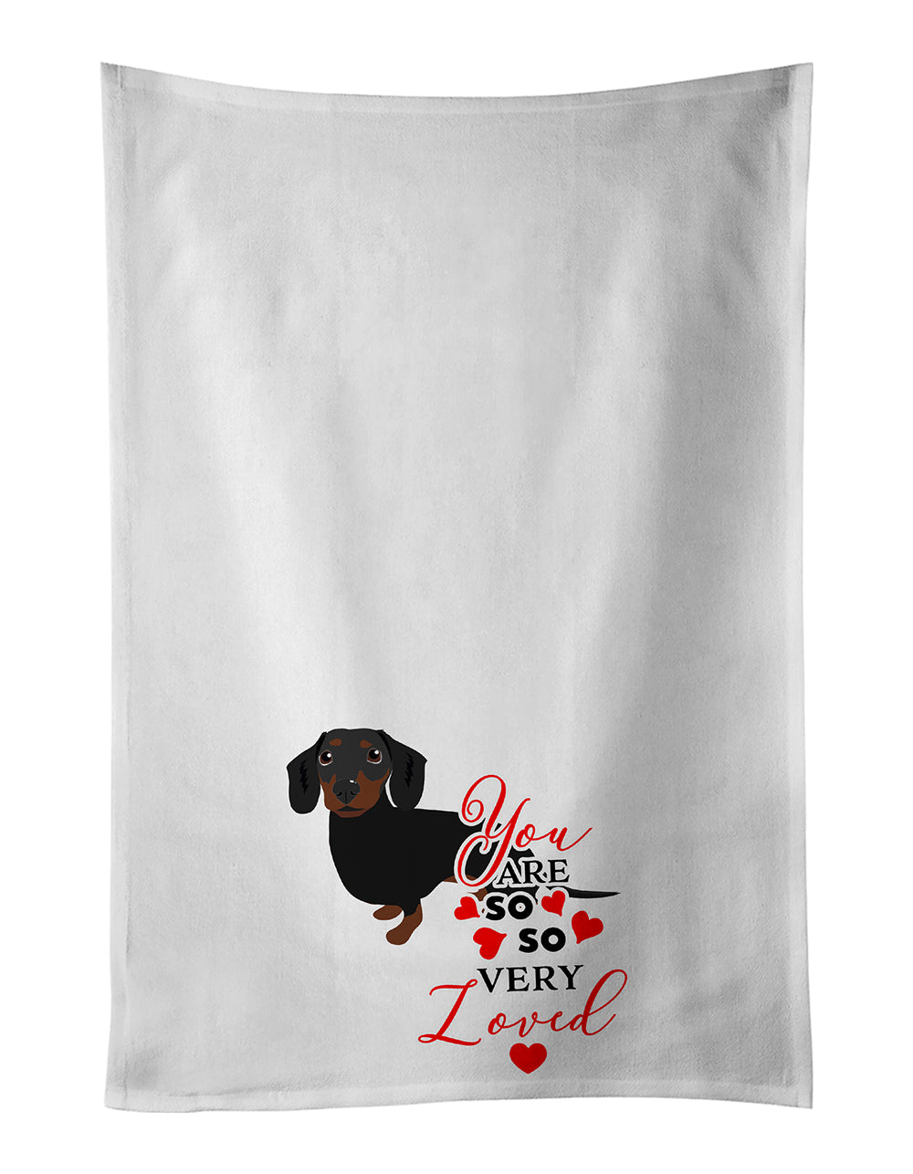 Buy this Dachshund Black and Tan #1so Loved White Kitchen Towel Set of 2