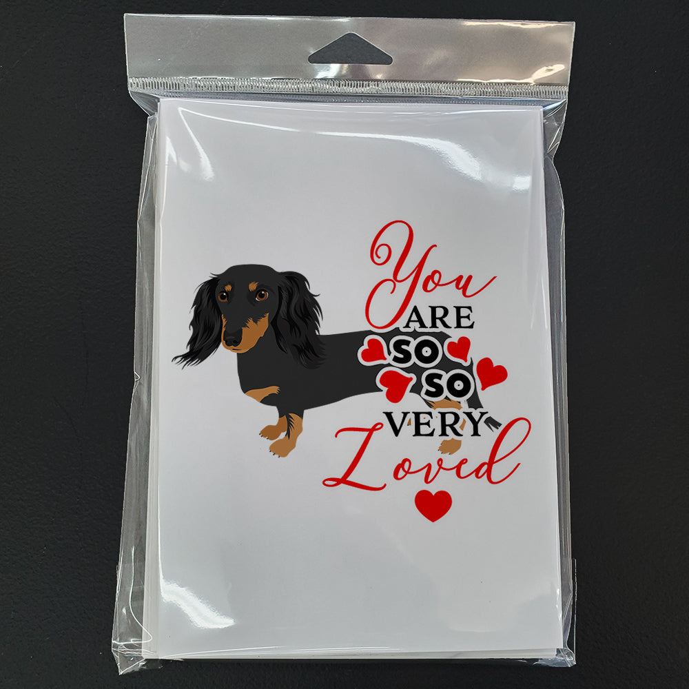 Dachshund Black and Tan #2 so Loved Greeting Cards and Envelopes Pack of 8 - the-store.com