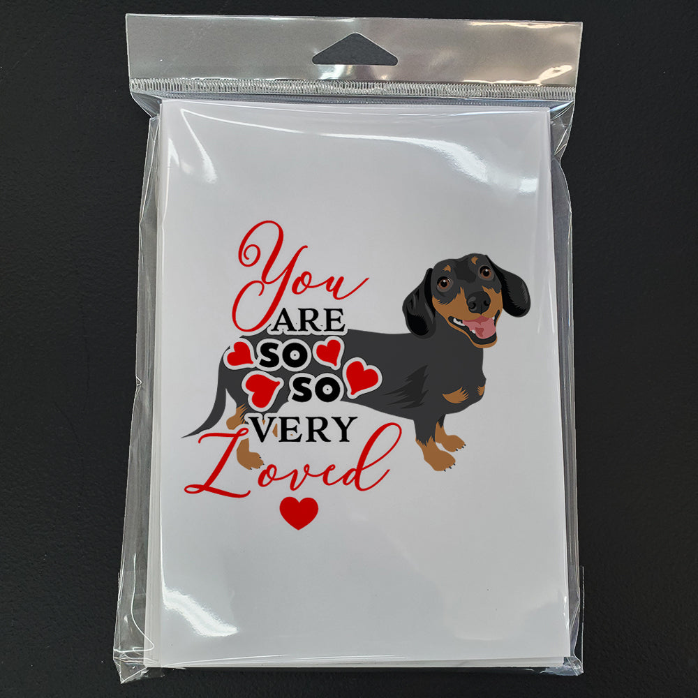Dachshund Black and Tan #3 so Loved Greeting Cards and Envelopes Pack of 8 - the-store.com
