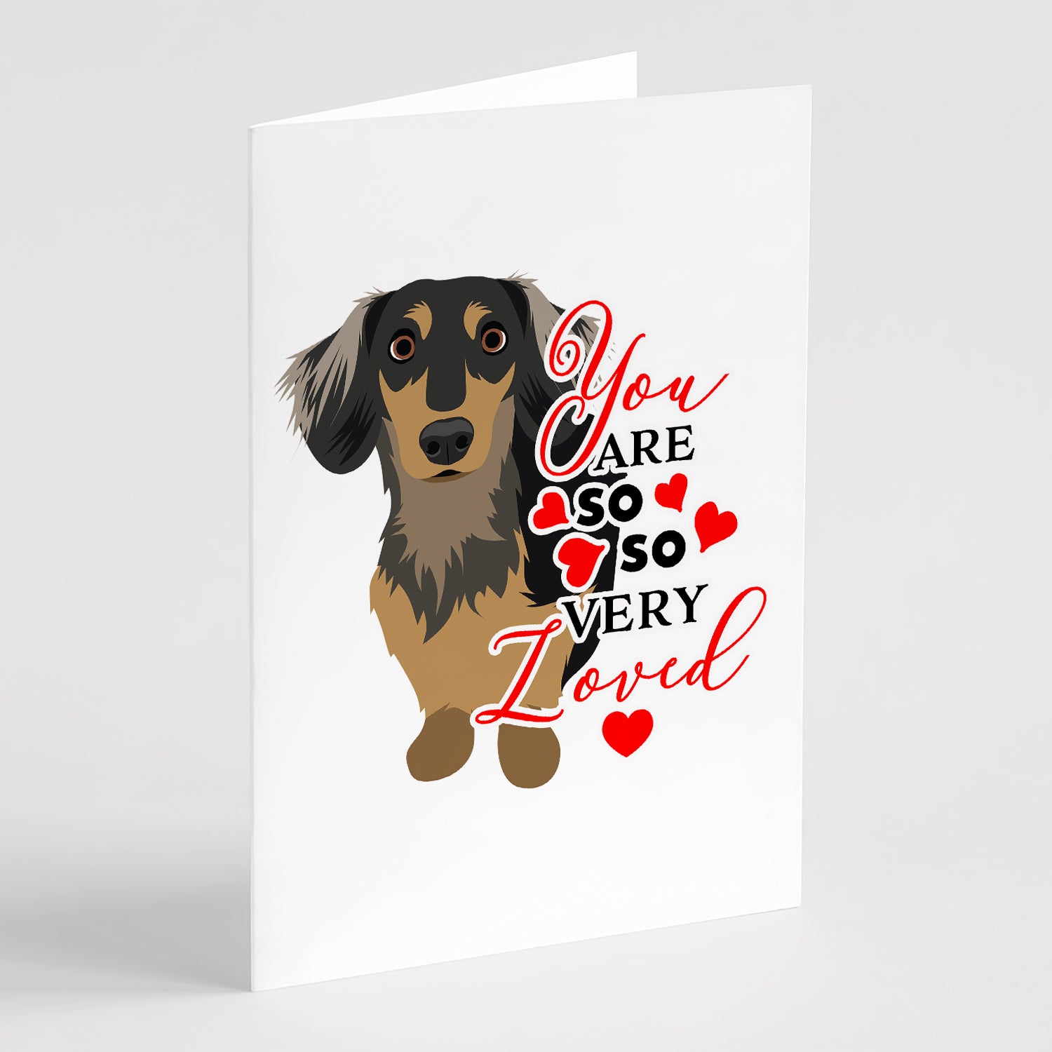 Buy this Dachshund Black and Tan #4 so Loved Greeting Cards and Envelopes Pack of 8