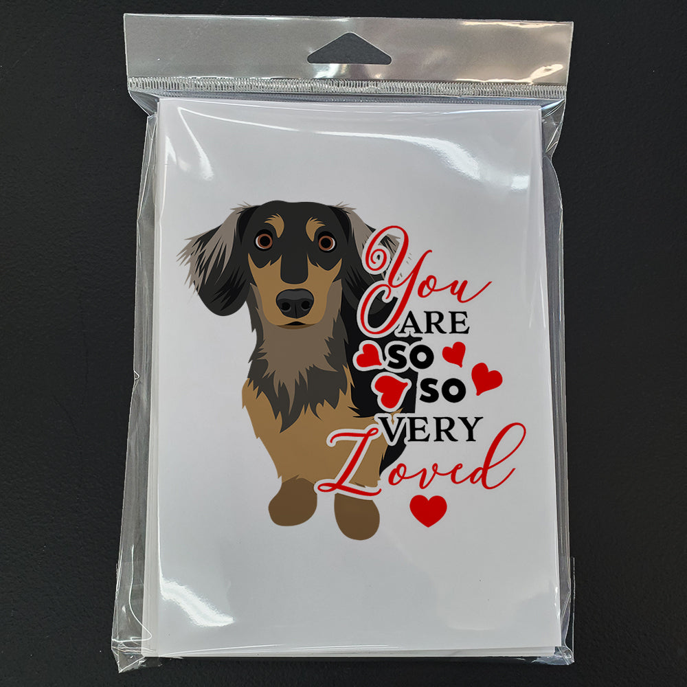 Dachshund Black and Tan #4 so Loved Greeting Cards and Envelopes Pack of 8 - the-store.com