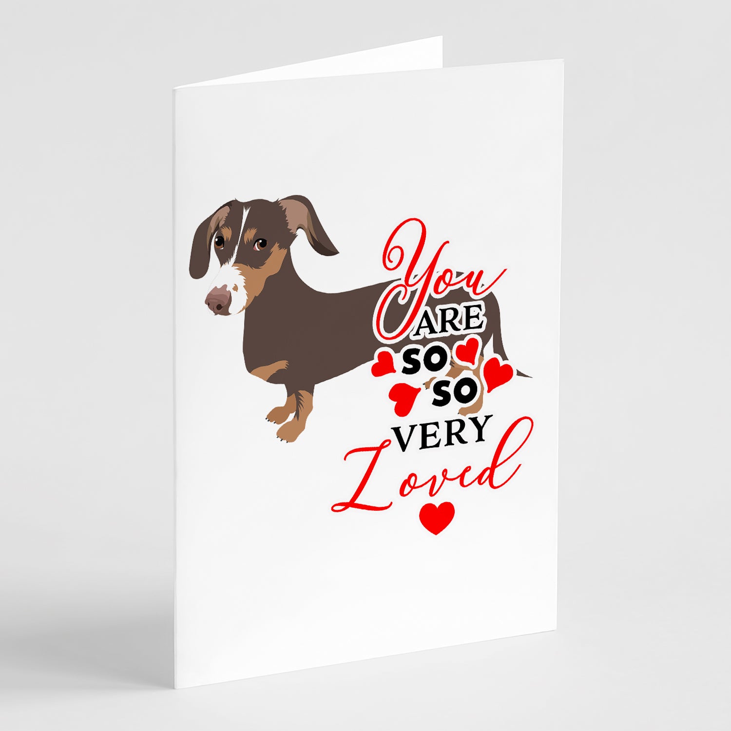 Buy this Dachshund Chocolate and Tan so Loved Greeting Cards and Envelopes Pack of 8