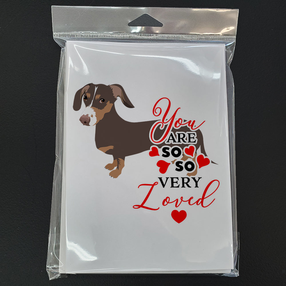 Dachshund Chocolate and Tan so Loved Greeting Cards and Envelopes Pack of 8 - the-store.com