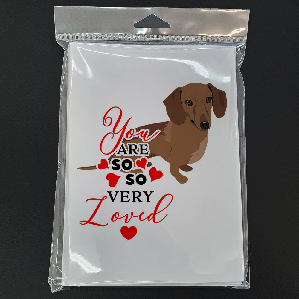Dachshund Chocolate so Loved Greeting Cards and Envelopes Pack of 8 - the-store.com