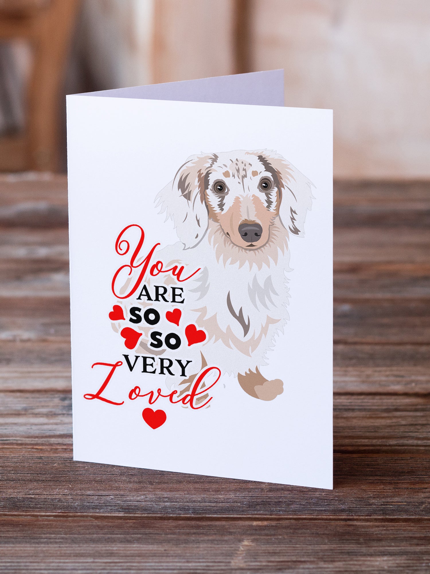 Buy this Dachshund Dapple #2 so Loved Greeting Cards and Envelopes Pack of 8