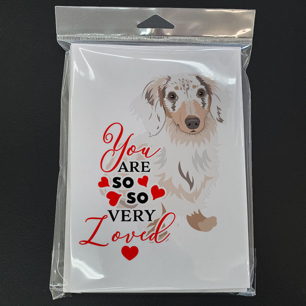 Dachshund Dapple #2 so Loved Greeting Cards and Envelopes Pack of 8 - the-store.com