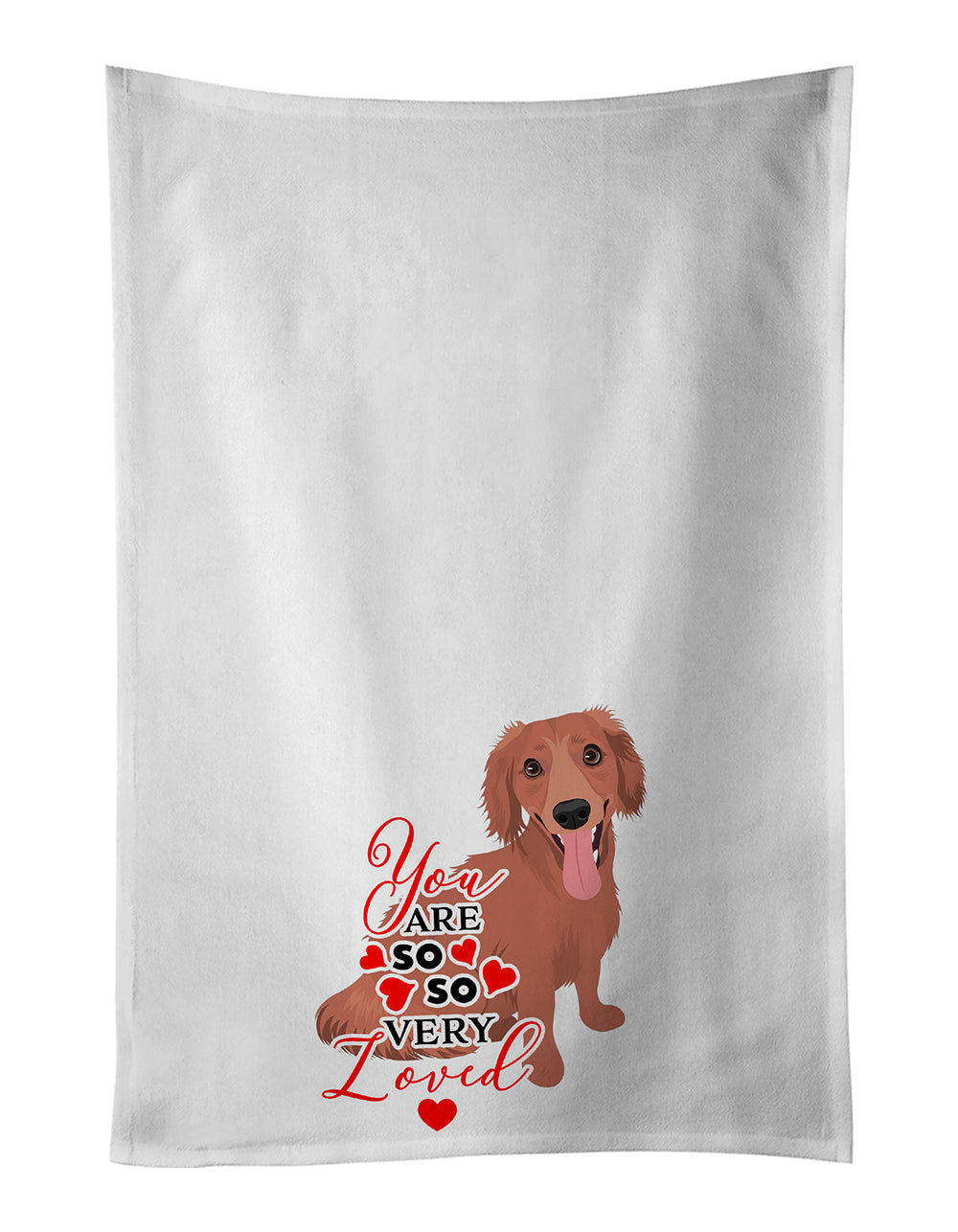 Buy this Dachshund Red #1 so Loved White Kitchen Towel Set of 2