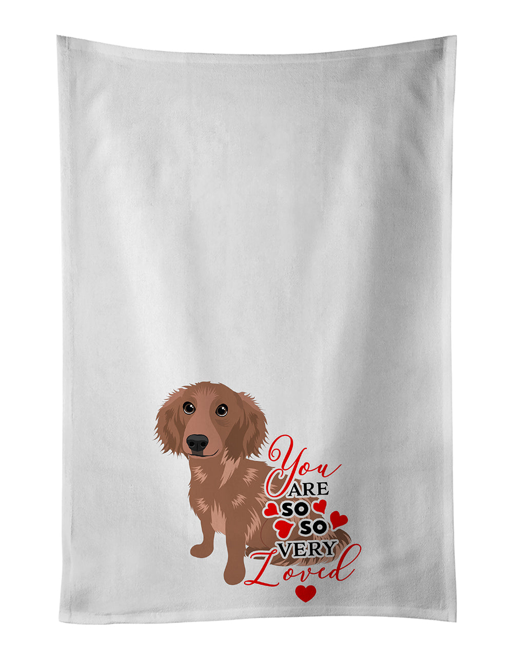 Buy this Dachshund Red #2 so Loved White Kitchen Towel Set of 2