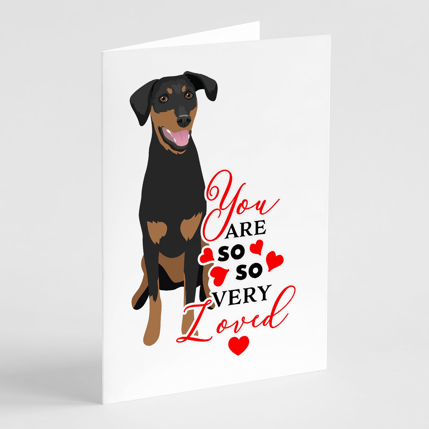 Buy this Doberman Pinscher Black and Rust Natural Ears #1  so Loved Greeting Cards and Envelopes Pack of 8