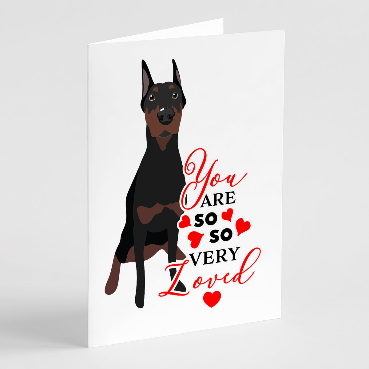 Buy this Doberman Pinscher Black Cropped Ears so Loved Greeting Cards and Envelopes Pack of 8