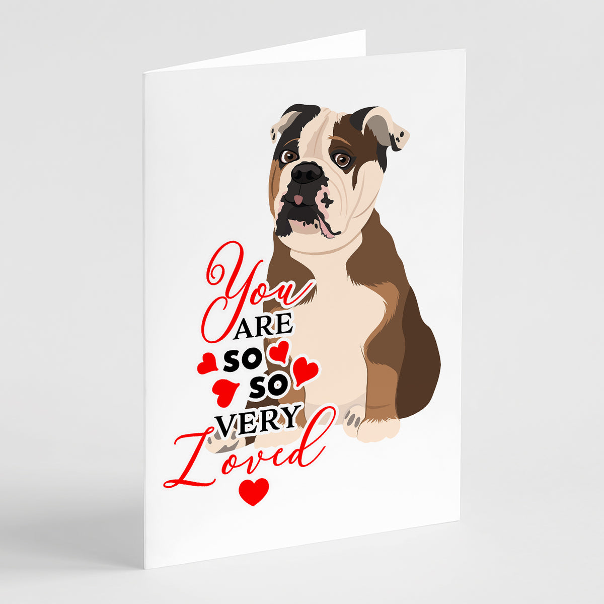 Buy this English Bulldog Chocolate Tan so Loved Greeting Cards and Envelopes Pack of 8