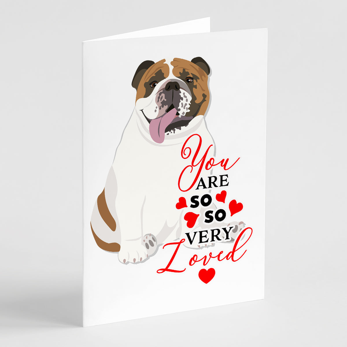 Buy this English Bulldog Tricolor #1 so Loved Greeting Cards and Envelopes Pack of 8