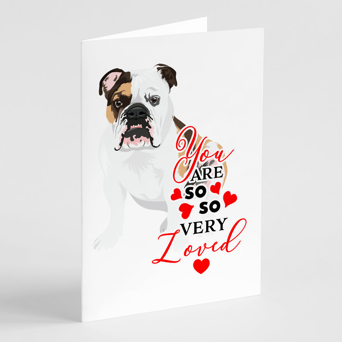 Buy this English Bulldog Tricolor #3 so Loved Greeting Cards and Envelopes Pack of 8