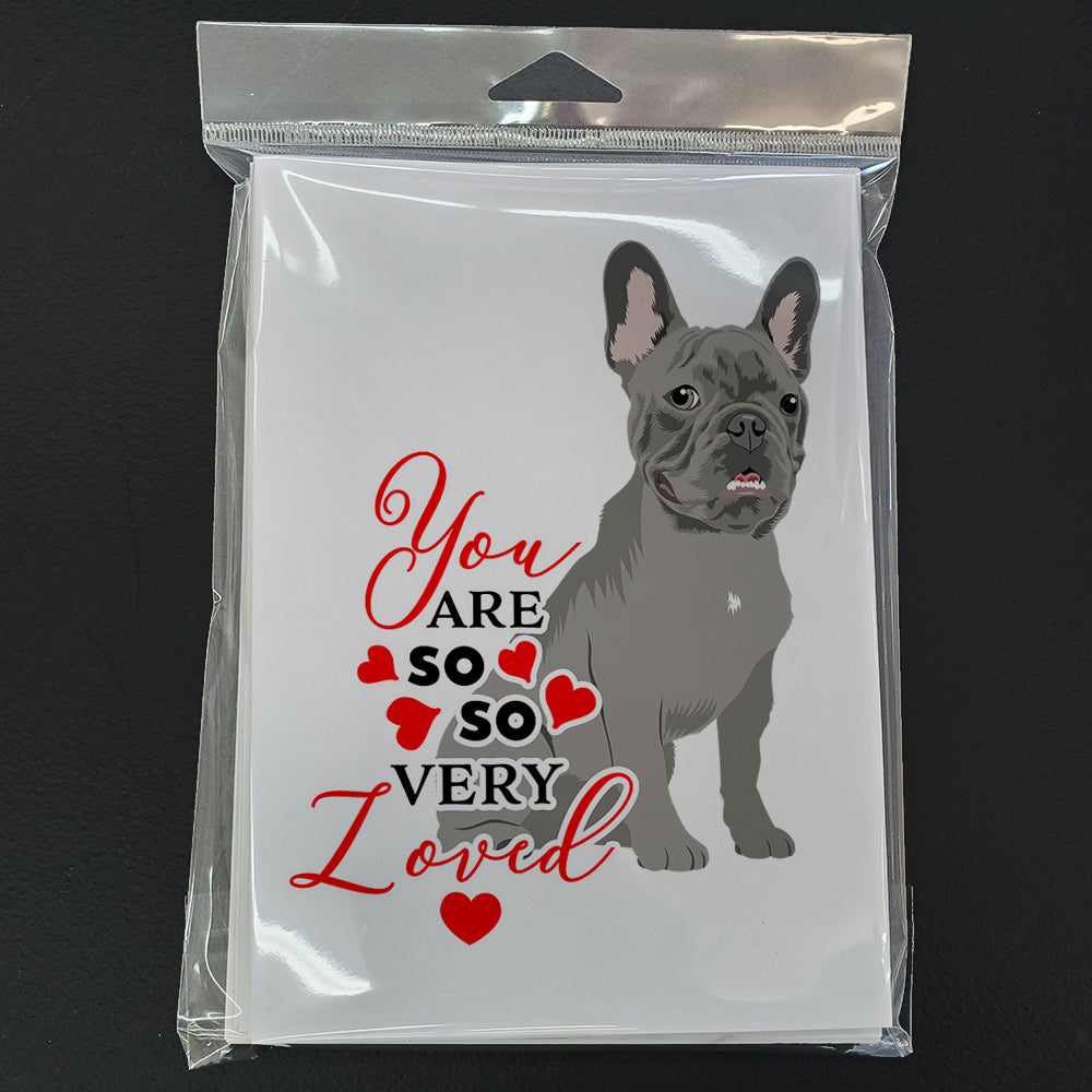 French Bulldog Blue so Loved Greeting Cards and Envelopes Pack of 8 - the-store.com