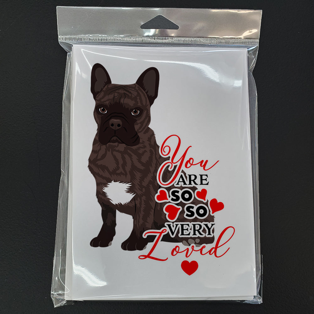 French Bulldog Brindle #1 so Loved Greeting Cards and Envelopes Pack of 8 - the-store.com