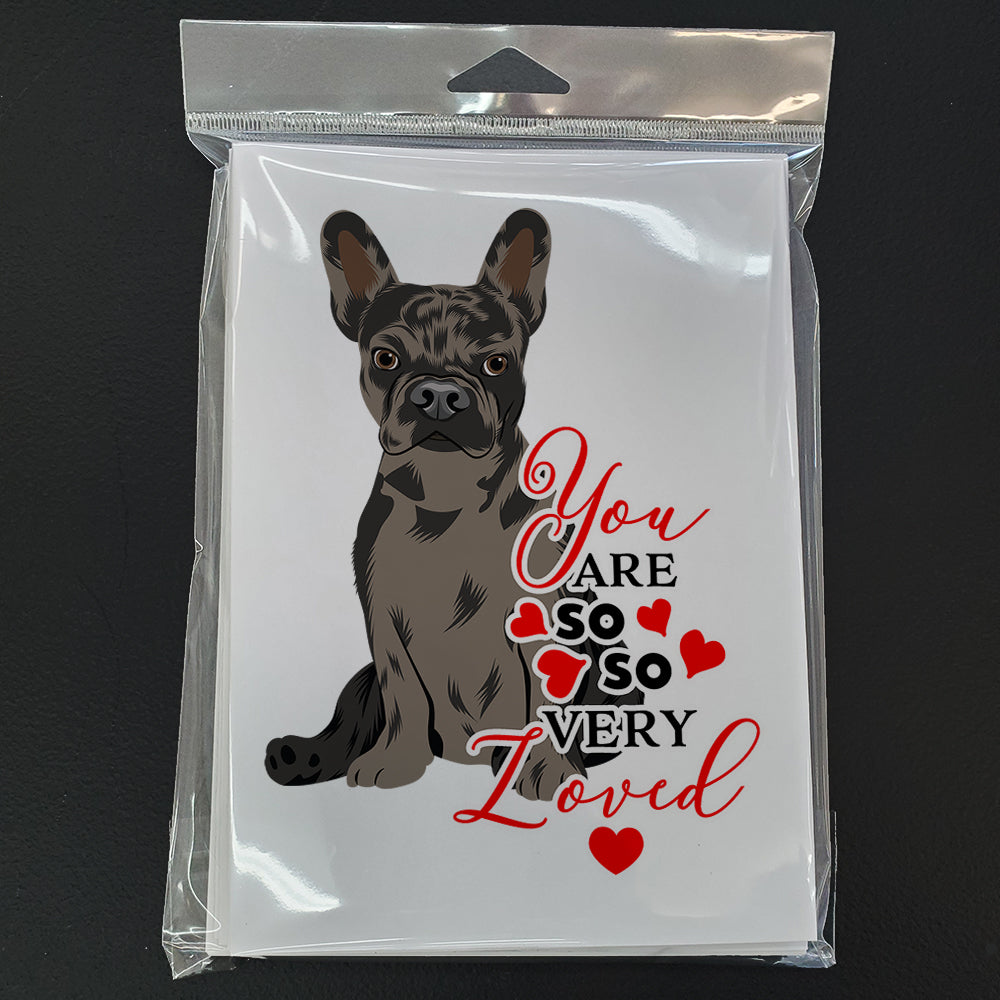 French Bulldog Chocolate so Loved Greeting Cards and Envelopes Pack of 8 - the-store.com