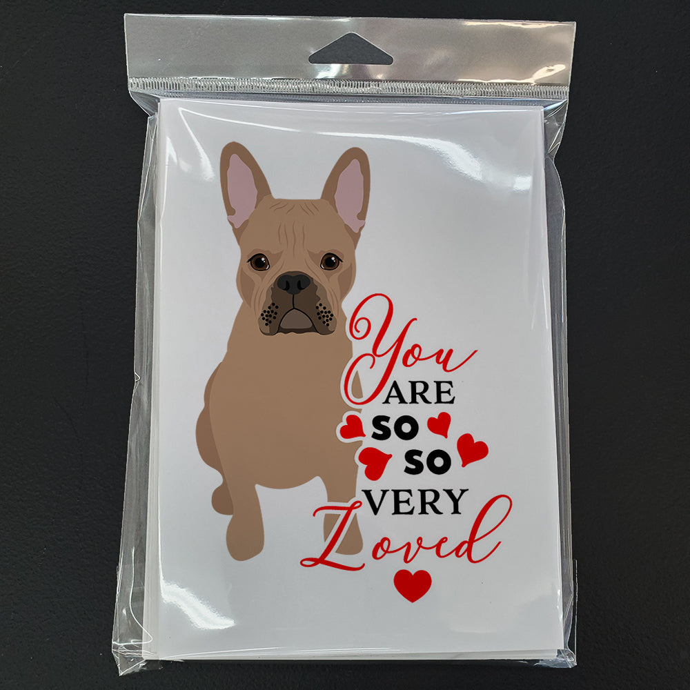 French Bulldog Cream so Loved Greeting Cards and Envelopes Pack of 8 - the-store.com
