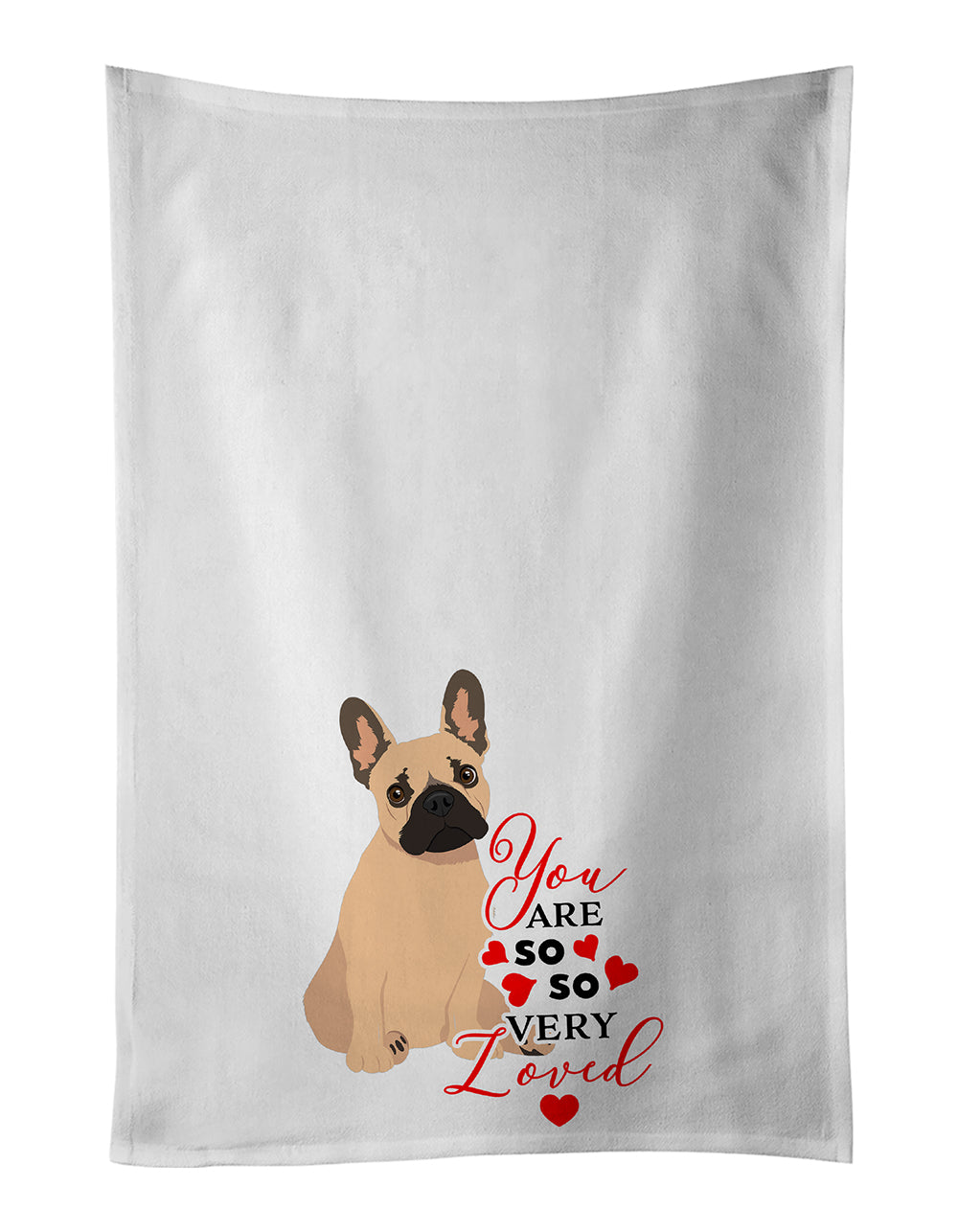 Buy this French Bulldog Fawn #1 so Loved White Kitchen Towel Set of 2