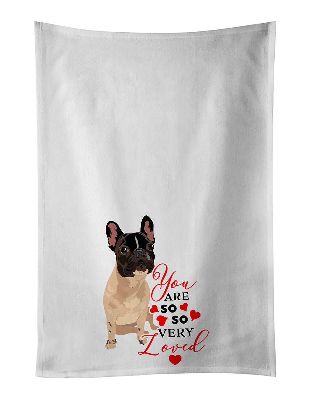 Buy this French Bulldog Fawn #3 so Loved White Kitchen Towel Set of 2