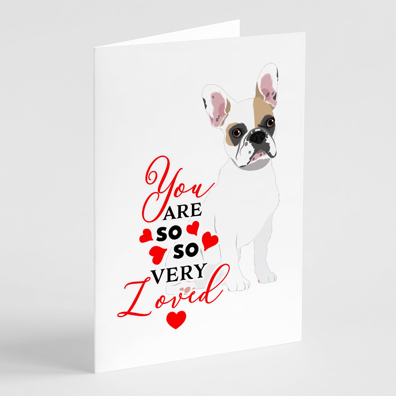 Buy this French Bulldog White #1 so Loved Greeting Cards and Envelopes Pack of 8
