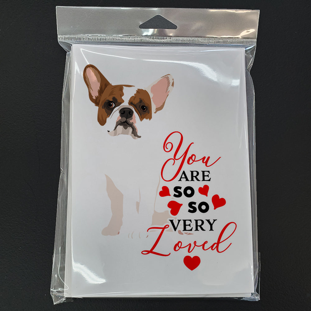 French Bulldog White #2 so Loved Greeting Cards and Envelopes Pack of 8 - the-store.com