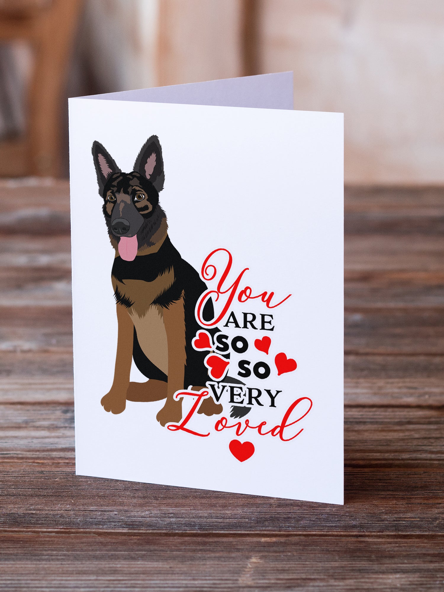 German Shepherd Bicolor so Loved Greeting Cards and Envelopes Pack of 8 - the-store.com