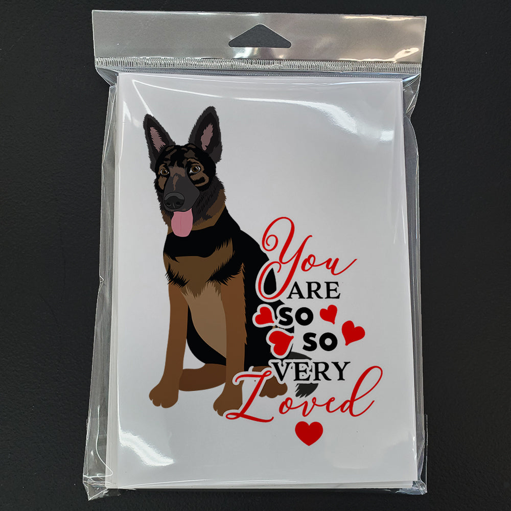 German Shepherd Bicolor so Loved Greeting Cards and Envelopes Pack of 8 - the-store.com
