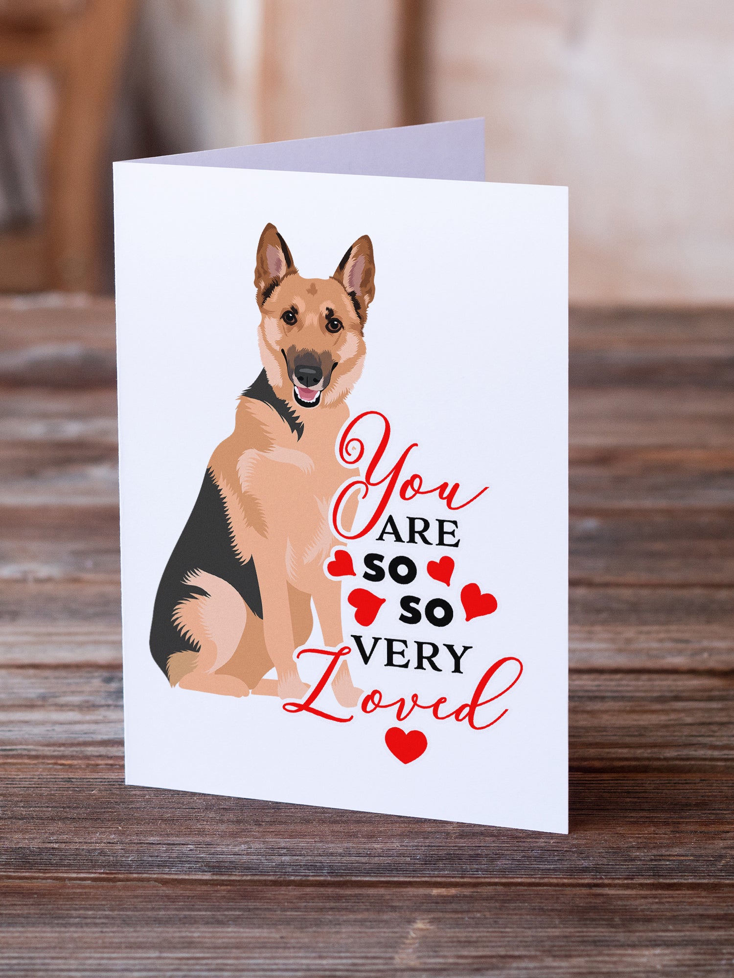 German Shepherd Black and Tan #1 so Loved Greeting Cards and Envelopes Pack of 8 - the-store.com