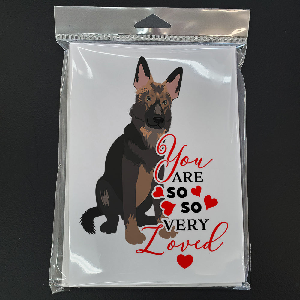 German Shepherd Puppy so Loved Greeting Cards and Envelopes Pack of 8 - the-store.com