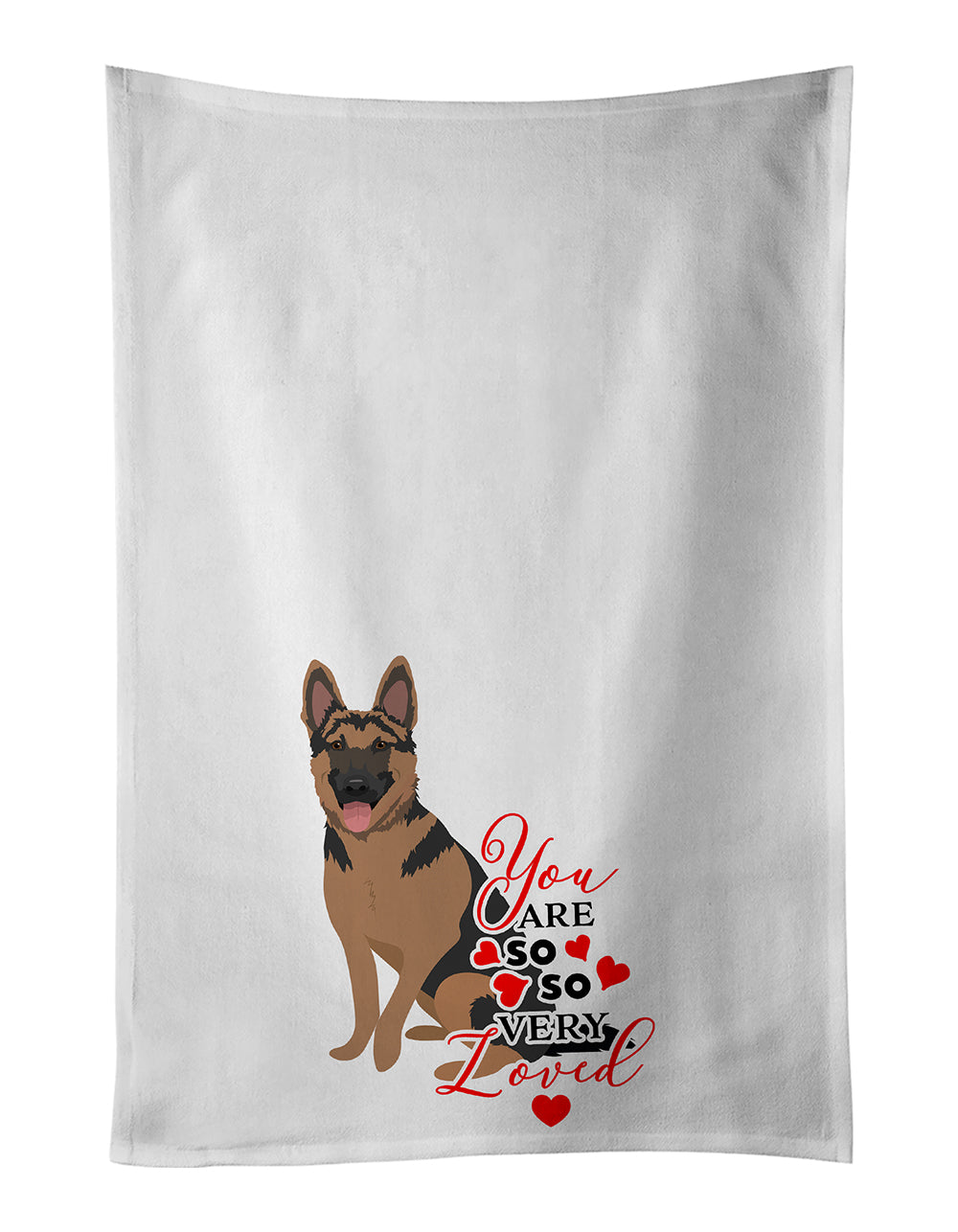 Buy this German Shepherd Red and Black so Loved White Kitchen Towel Set of 2