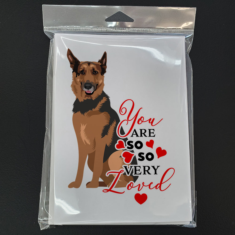 German Shepherd Red Sable so Loved Greeting Cards and Envelopes Pack of 8 - the-store.com