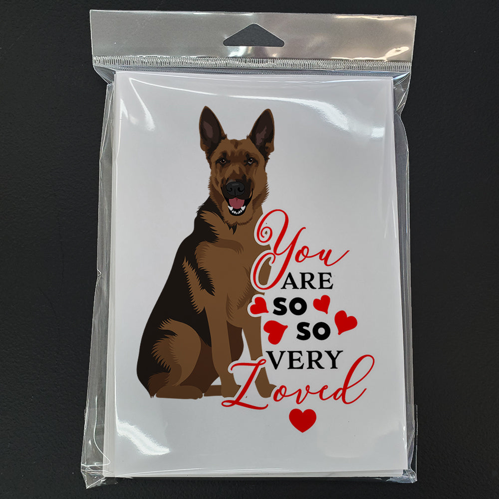 German Shepherd Black and Tan #2 so Loved Greeting Cards and Envelopes Pack of 8 - the-store.com