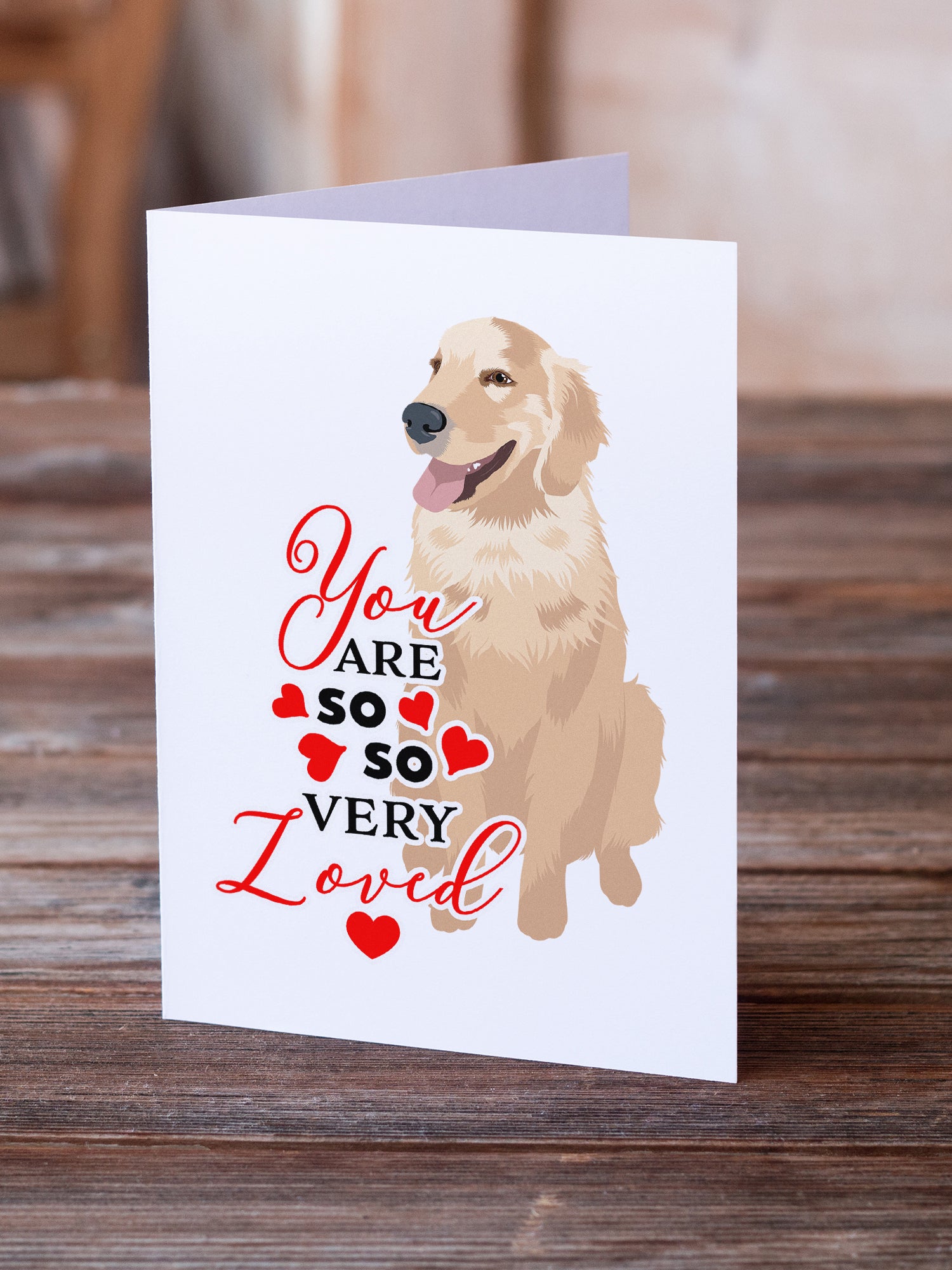 Golden Retriever Fawn #1 so Loved Greeting Cards and Envelopes Pack of 8 - the-store.com