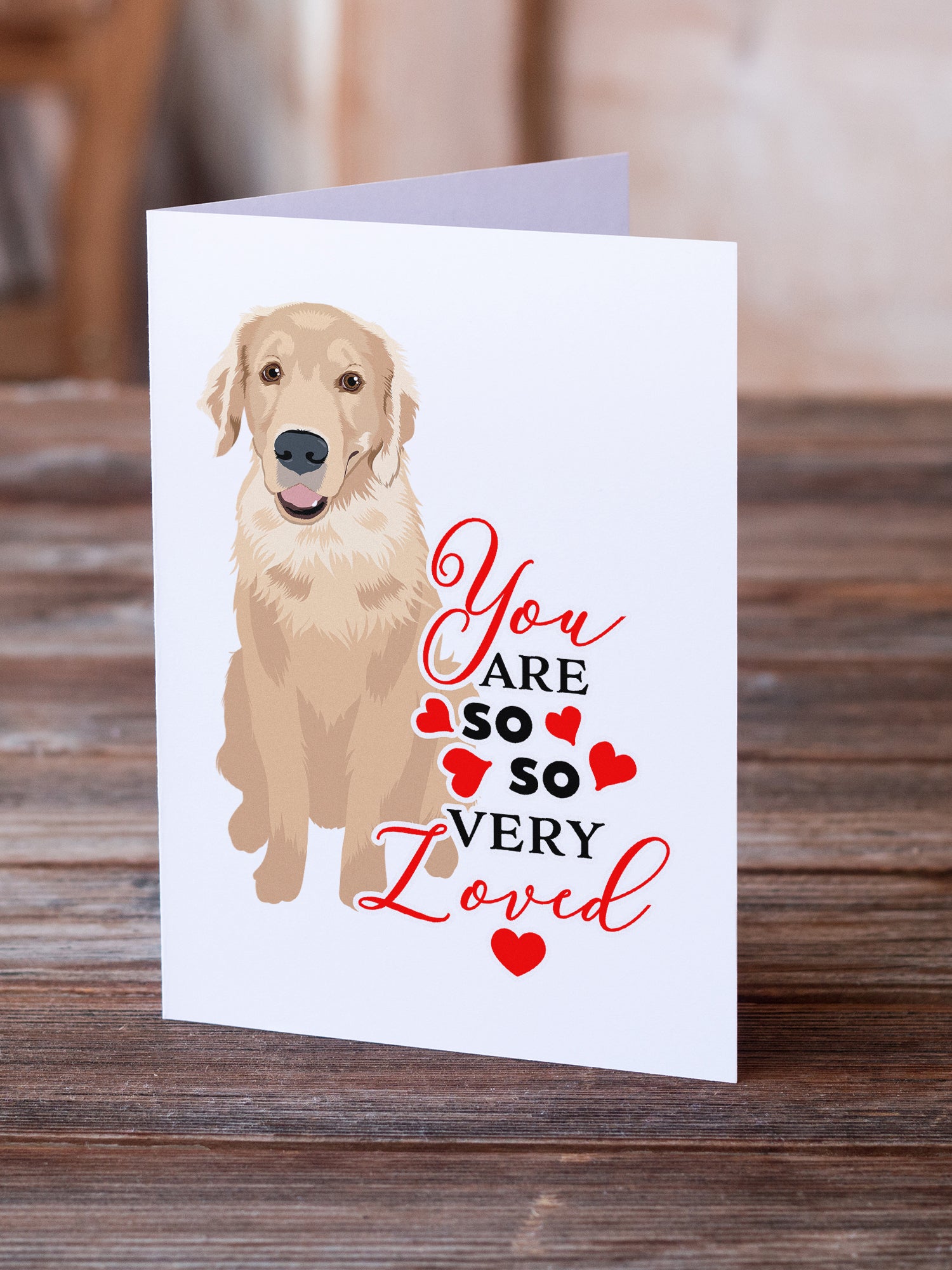 Golden Retriever Fawn #2 so Loved Greeting Cards and Envelopes Pack of 8 - the-store.com