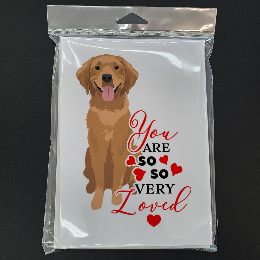 Golden Retriever Red #2 so Loved Greeting Cards and Envelopes Pack of 8 - the-store.com