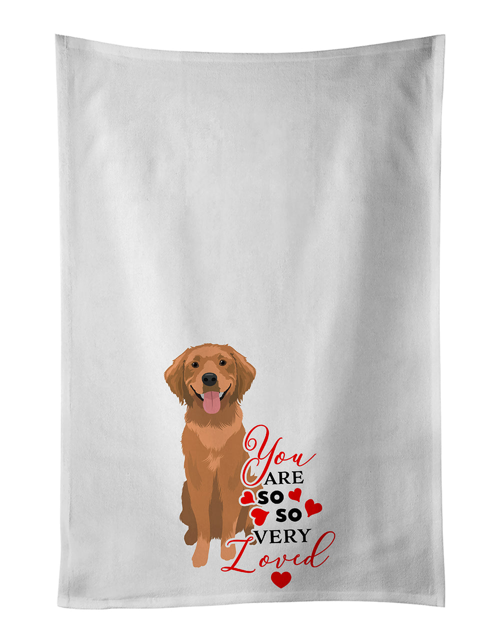 Buy this Golden Retriever Red #2 so Loved White Kitchen Towel Set of 2