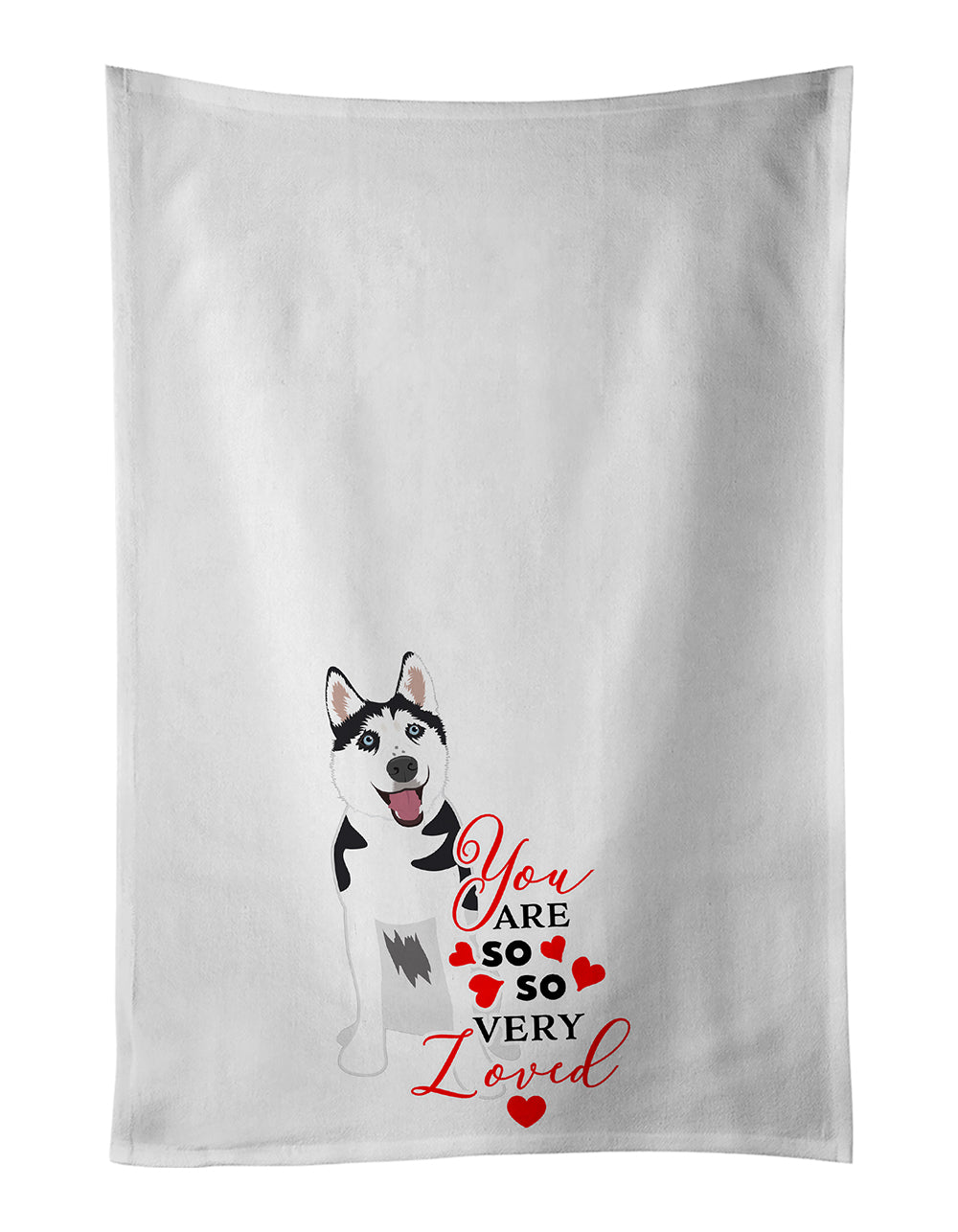 Buy this Siberian Husky Black and White #2 so Loved White Kitchen Towel Set of 2