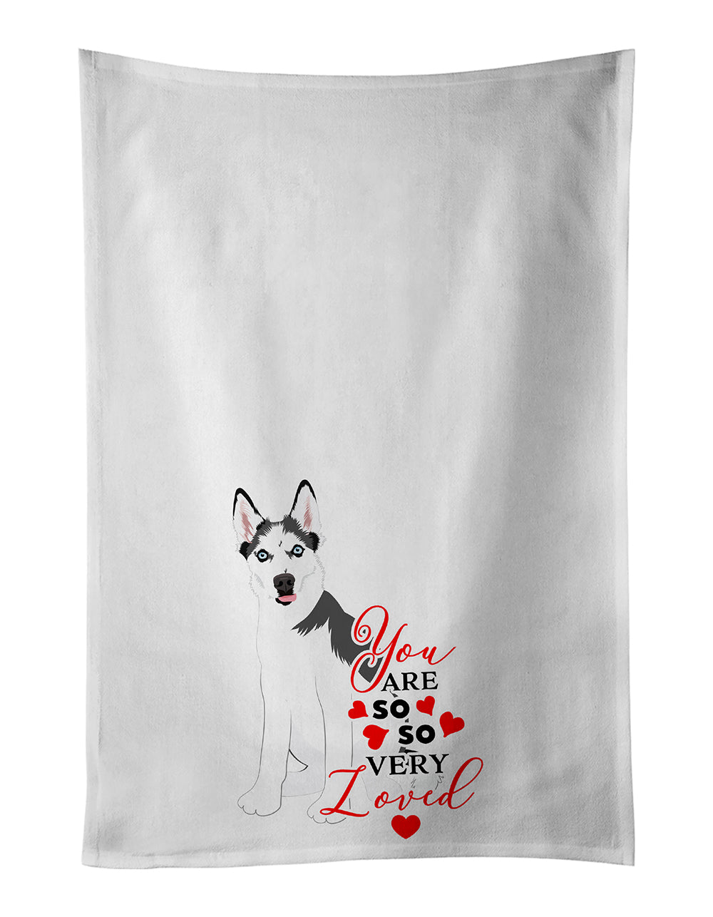 Buy this Siberian Husky Puppy so Loved White Kitchen Towel Set of 2