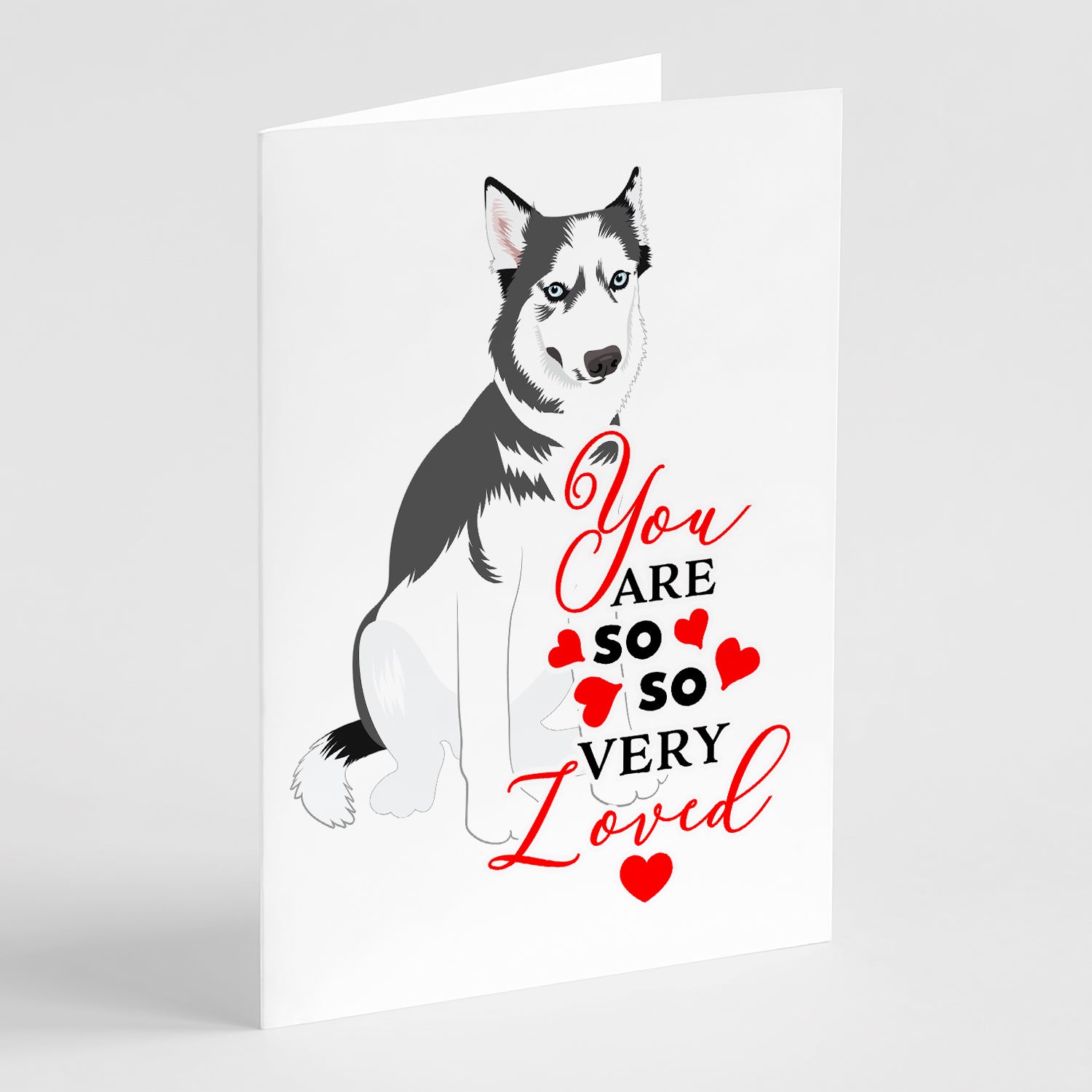 Buy this Siberian Husky Silver and White #2 so Loved Greeting Cards and Envelopes Pack of 8