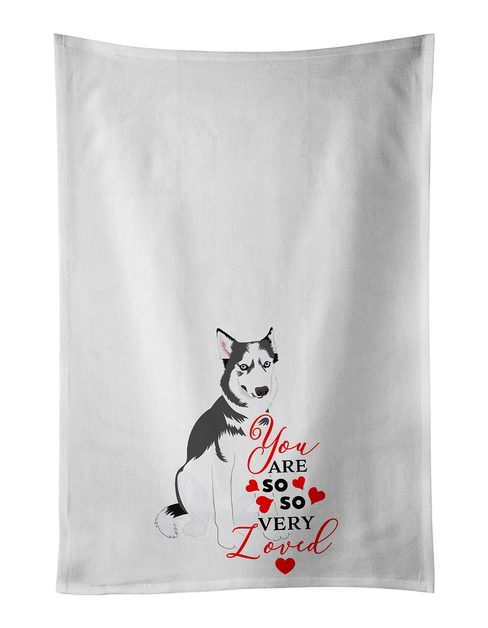 Buy this Siberian Husky Silver and White #2 so Loved White Kitchen Towel Set of 2