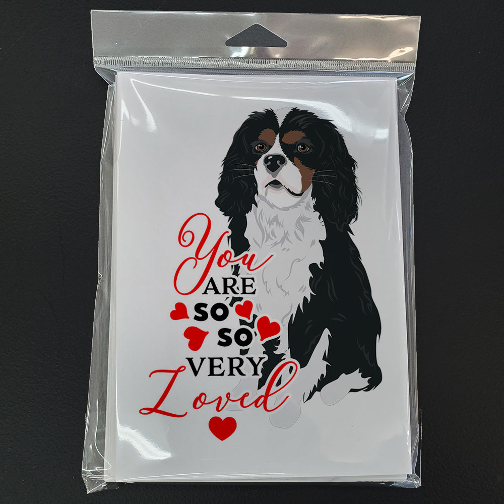 Cavalier King Charles Spaniel Tricolor #1 so Loved Greeting Cards and Envelopes Pack of 8 - the-store.com